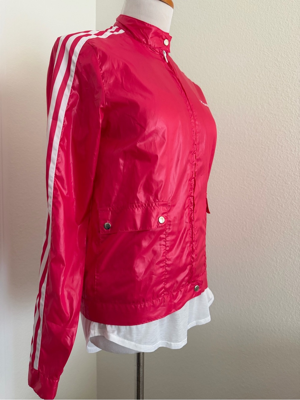 NWT Vintage 2005 Adidas Pink Glossy Breaker Windbreaker Jacket - Picture 8 of 13